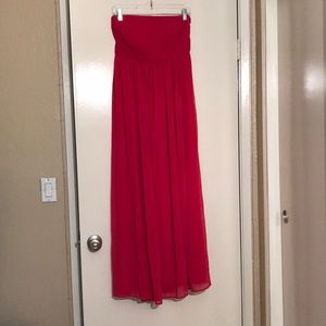 Strapless Hot Pink Long Gown